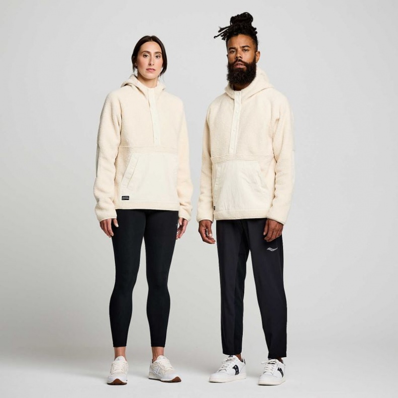 Saucony Recovery Sherpa Pullover Men's Hoodie Cream | CANADA VXJDWTG