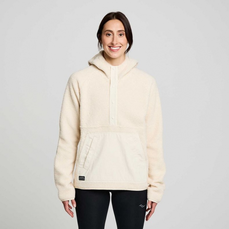 Saucony Recovery Sherpa Pullover Women\'s Hoodie Beige | CANADA LIMYQJB