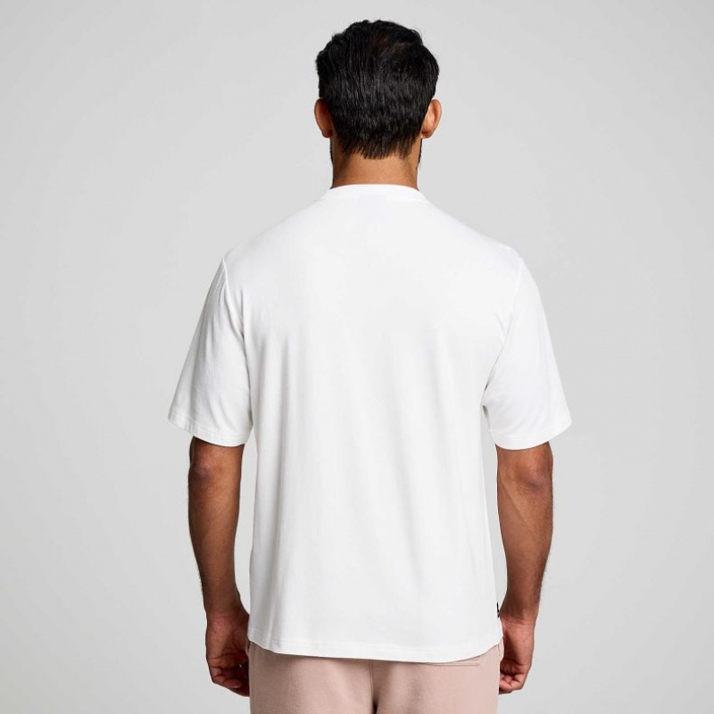 Saucony Recovery Short Sleeve Men's T-Shirt White | CANADA DXGHYKR