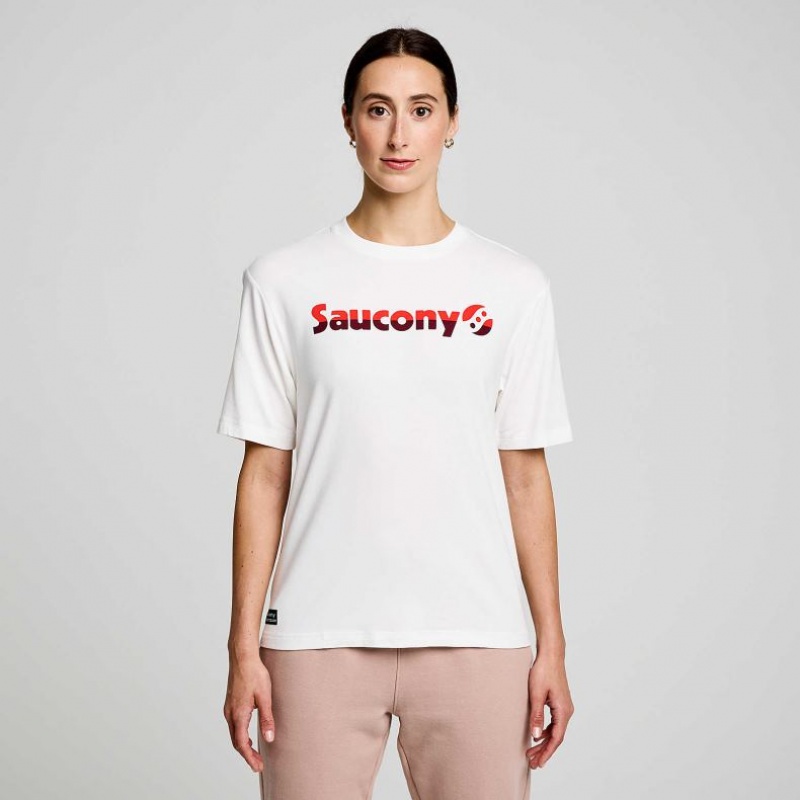 Saucony Recovery Short Sleeve Women\'s T-Shirt White | CANADA SAJHPYE