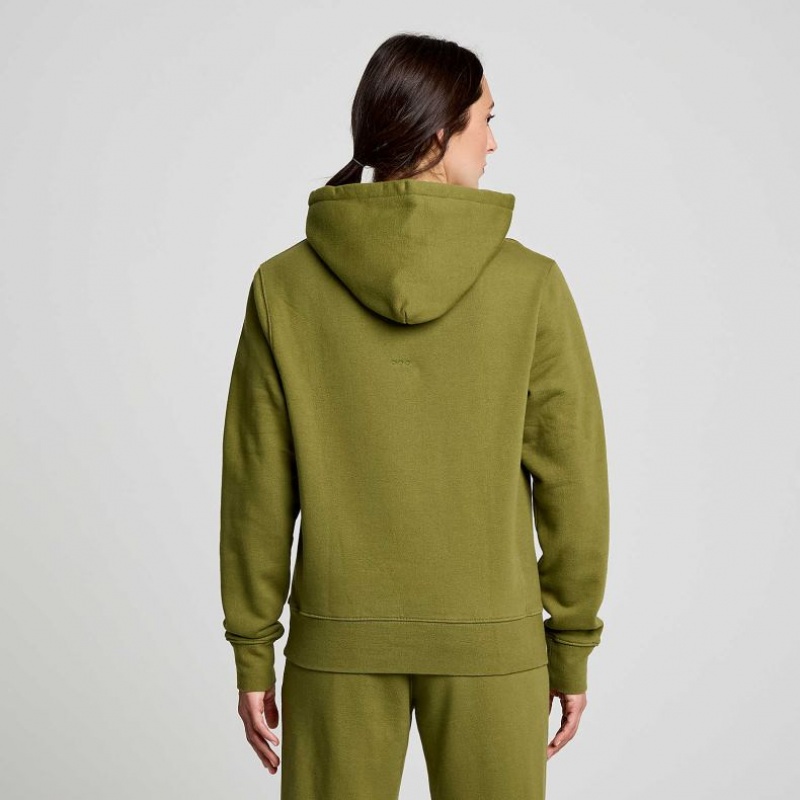 Saucony Recovery Women's Hoodie Olive | CANADA UFCIXHE