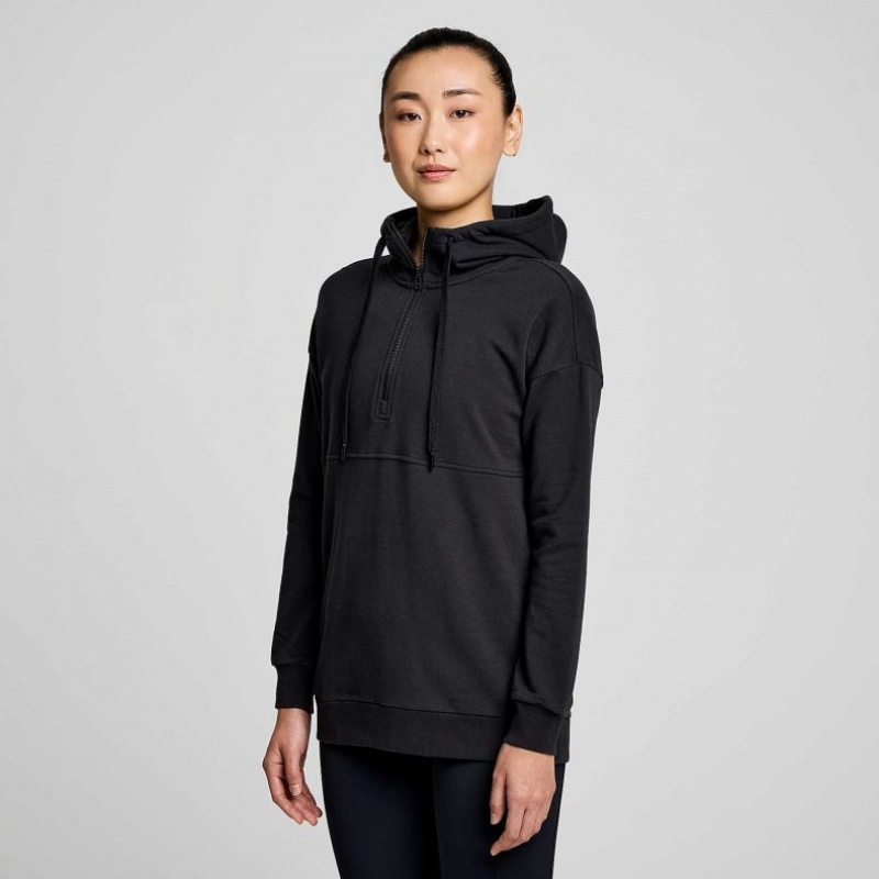 Saucony Recovery Zip Tunic Women\'s Hoodie Black | CANADA CFLNYBT