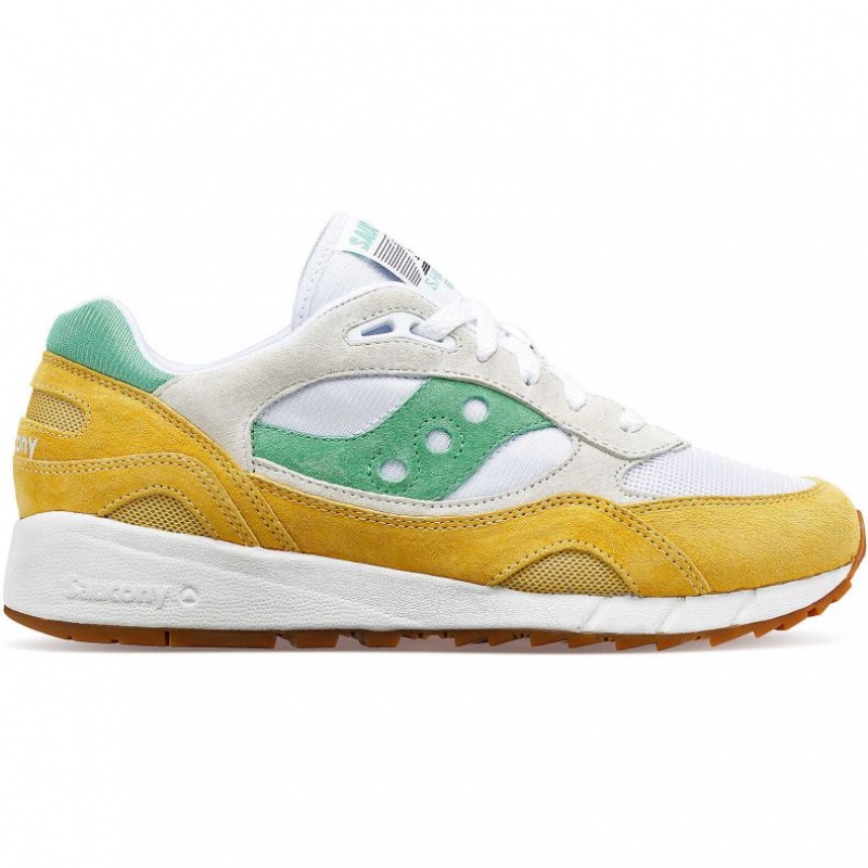 Saucony Shadow 6000 Women\'s Sneakers White / Yellow / Green | CANADA FMLRAIH