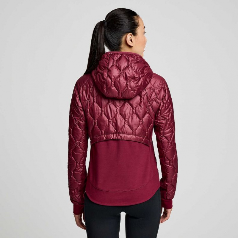 Saucony Solstice Oysterpuff Women's Jacket Burgundy | CANADA LMSPYOX