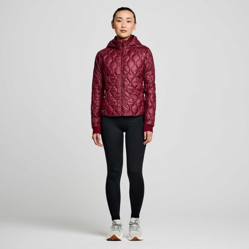 Saucony Solstice Oysterpuff Women's Jacket Burgundy | CANADA LMSPYOX