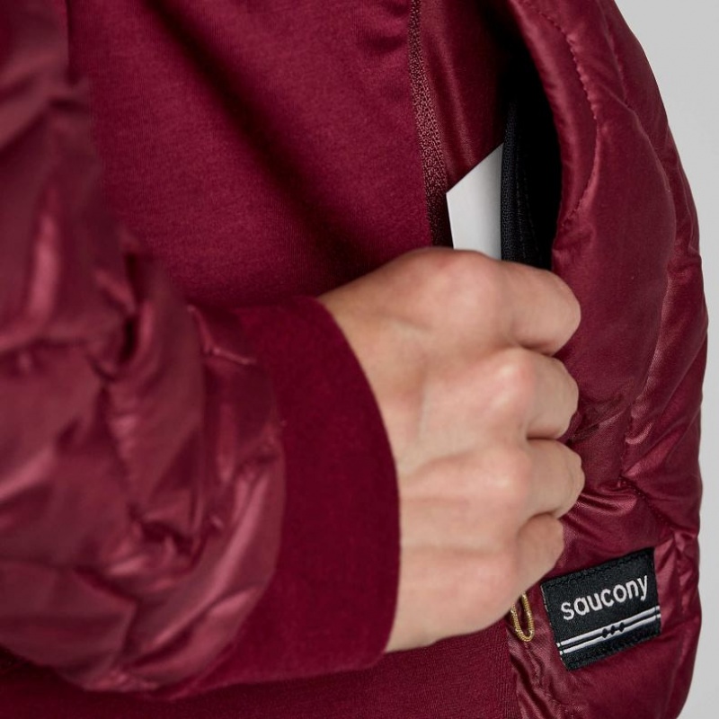 Saucony Solstice Oysterpuff Women's Jacket Burgundy | CANADA LMSPYOX