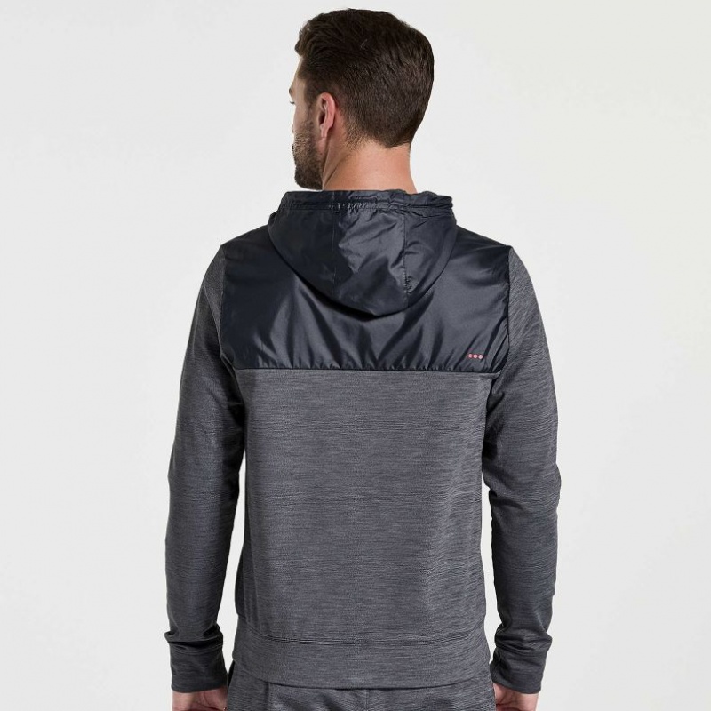 Saucony Solstice Zip Men's Hoodie Black | CANADA VJRUCNW