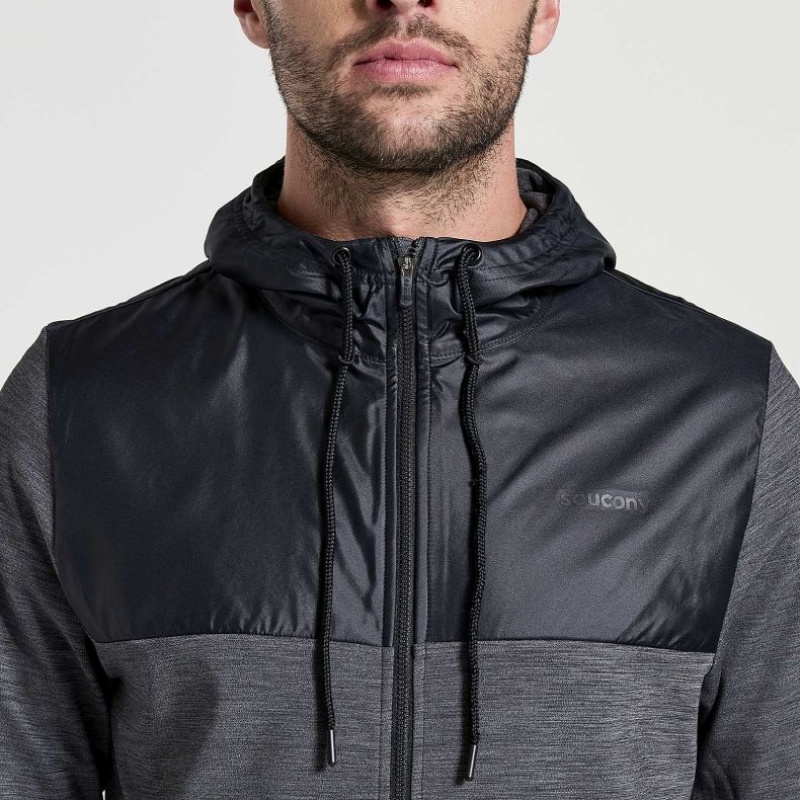 Saucony Solstice Zip Men's Hoodie Black | CANADA VJRUCNW