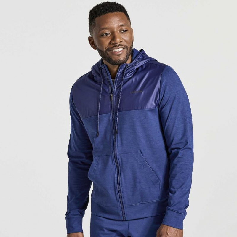 Saucony Solstice Zip Men\'s Hoodie Navy | CANADA GACEBQX