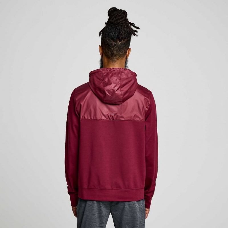 Saucony Solstice Zip Men's Hoodie Red | CANADA GTKBNVI