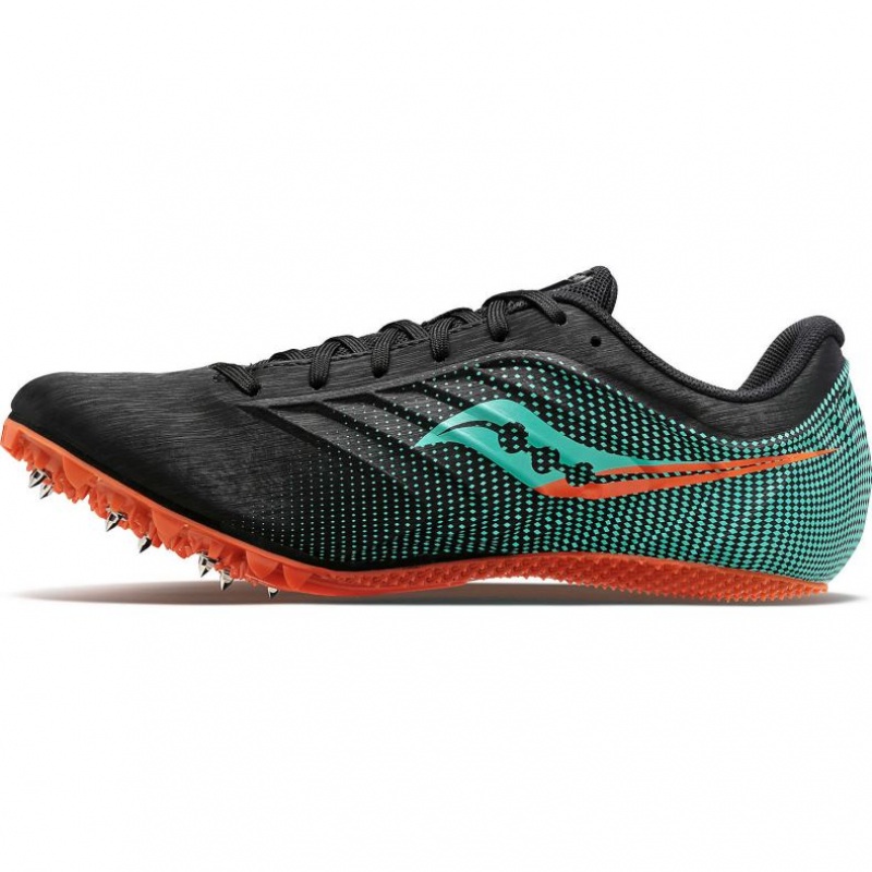 Saucony Spitfire 5 Men's Spikes Black / Turquoise | CANADA KXUDWYV