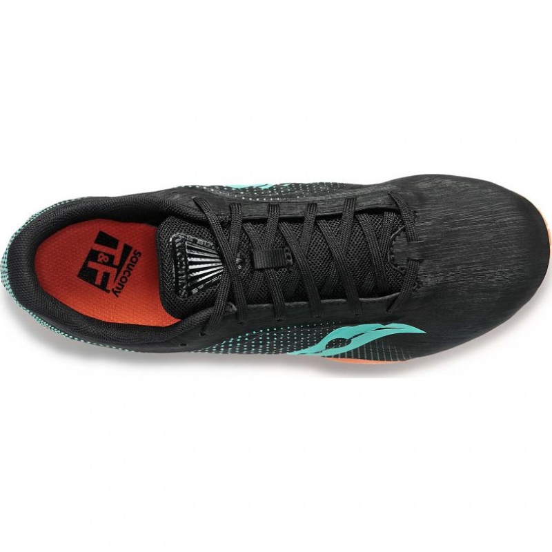 Saucony Spitfire 5 Men's Spikes Black / Turquoise | CANADA KXUDWYV