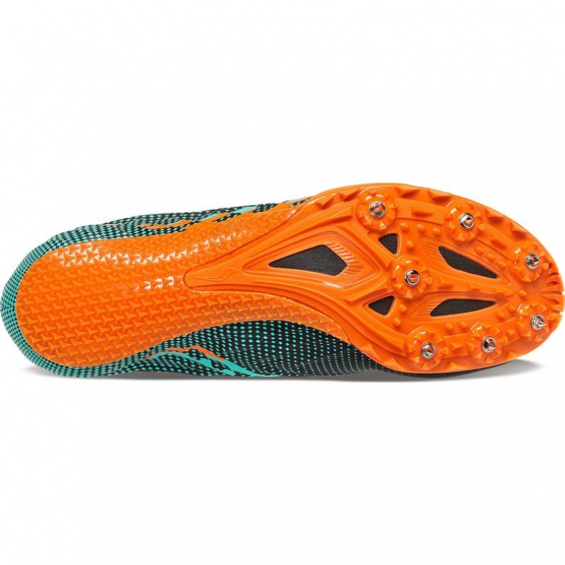 Saucony Spitfire 5 Men's Spikes Black / Turquoise | CANADA KXUDWYV