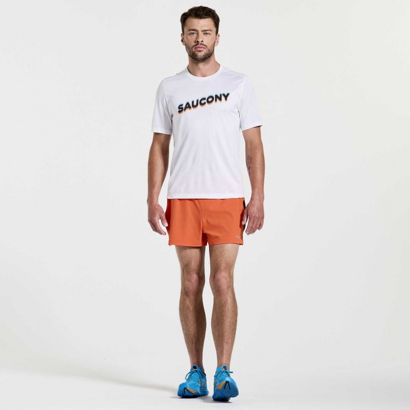 Saucony Stopwatch Graphic Short Sleeve Men's T-Shirt White | CANADA JXSRGPV