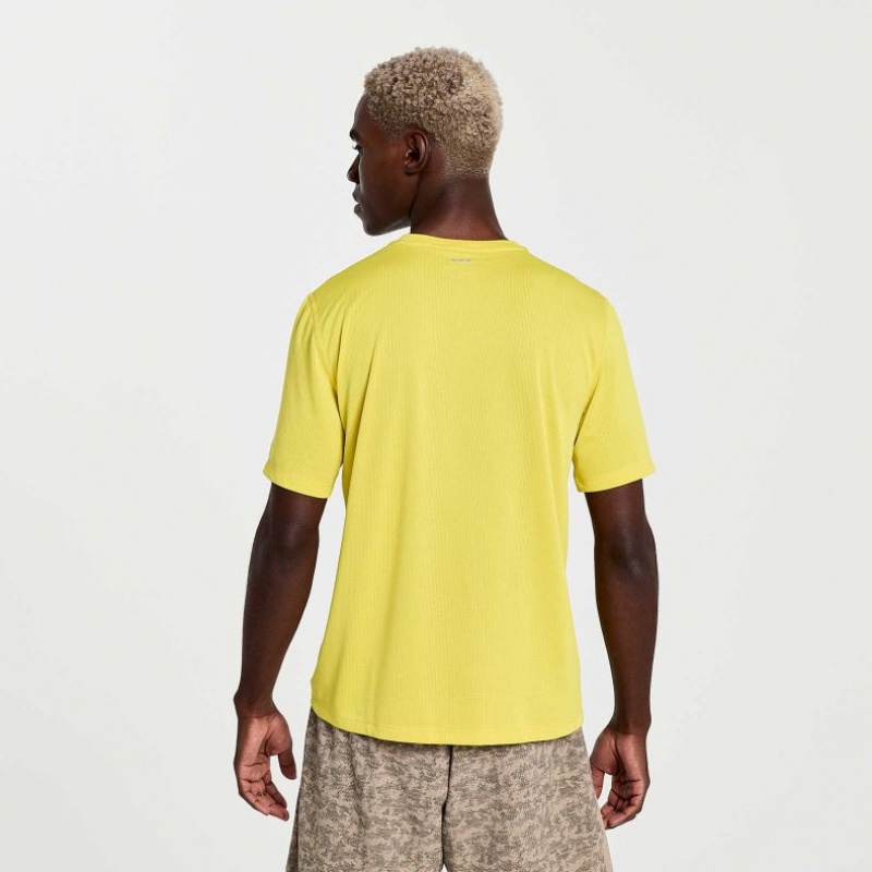 Saucony Stopwatch Graphic Short Sleeve Men's T-Shirt Yellow | CANADA GDITZXR