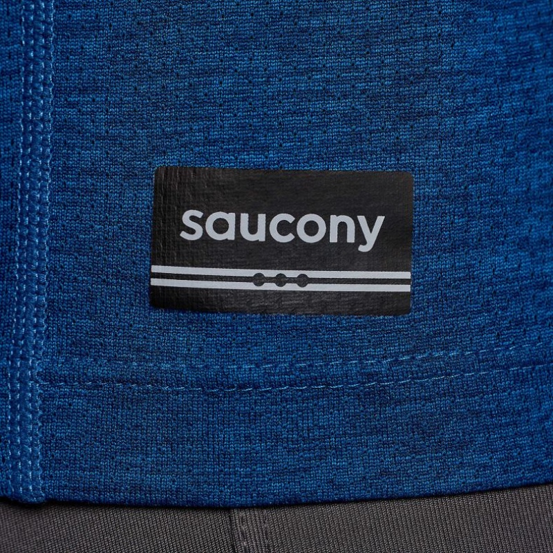 Saucony Stopwatch Graphic Short Sleeve Men's T-Shirt Indigo | CANADA HPMFSUB