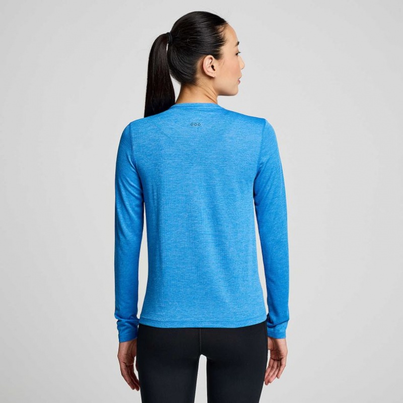 Saucony Stopwatch Long Sleeve Women's T-Shirt Blue | CANADA NYFWPAU