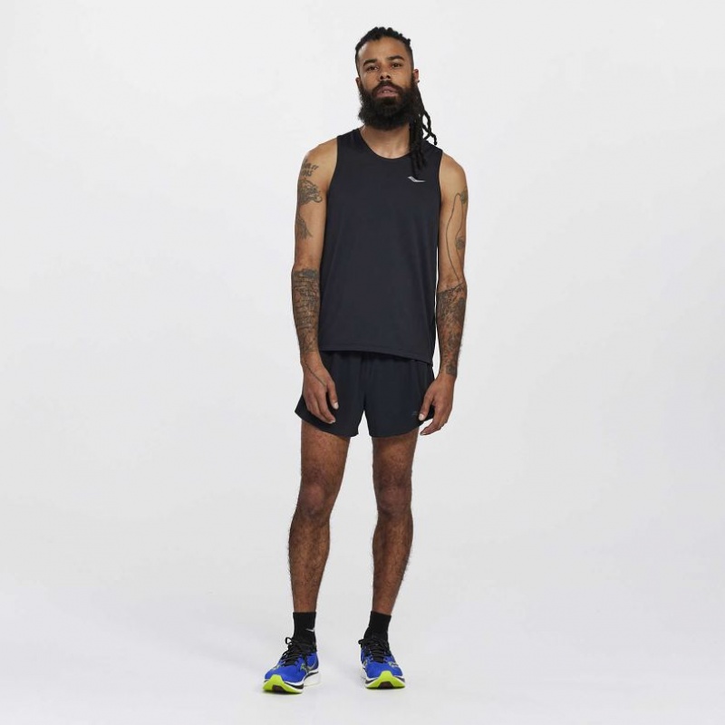 Saucony Stopwatch Men's Singlet Black | CANADA ISUFQOV