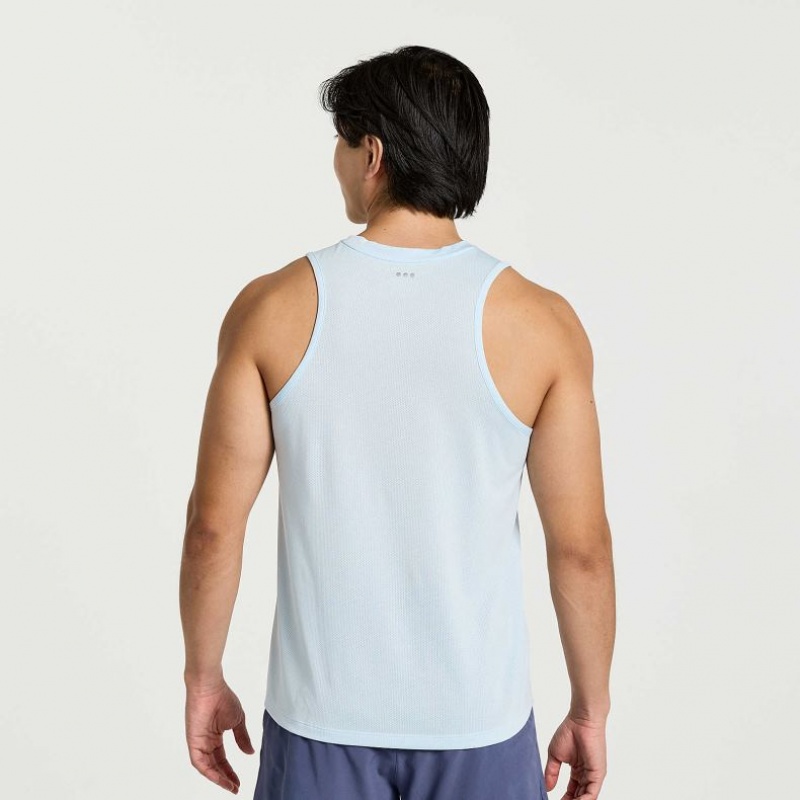 Saucony Stopwatch Men's Singlet Blue | CANADA LHTZNEX