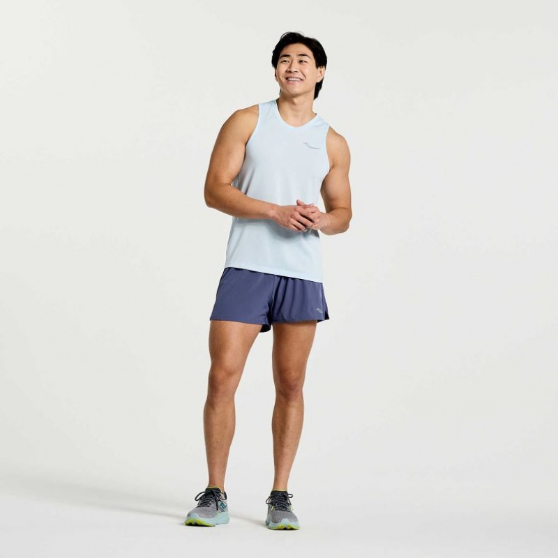 Saucony Stopwatch Men's Singlet Blue | CANADA LHTZNEX