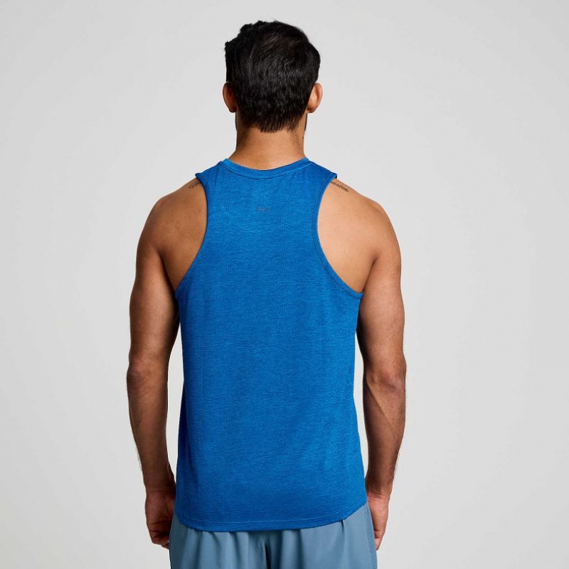 Saucony Stopwatch Men's Singlet Blue | CANADA RSXDECG