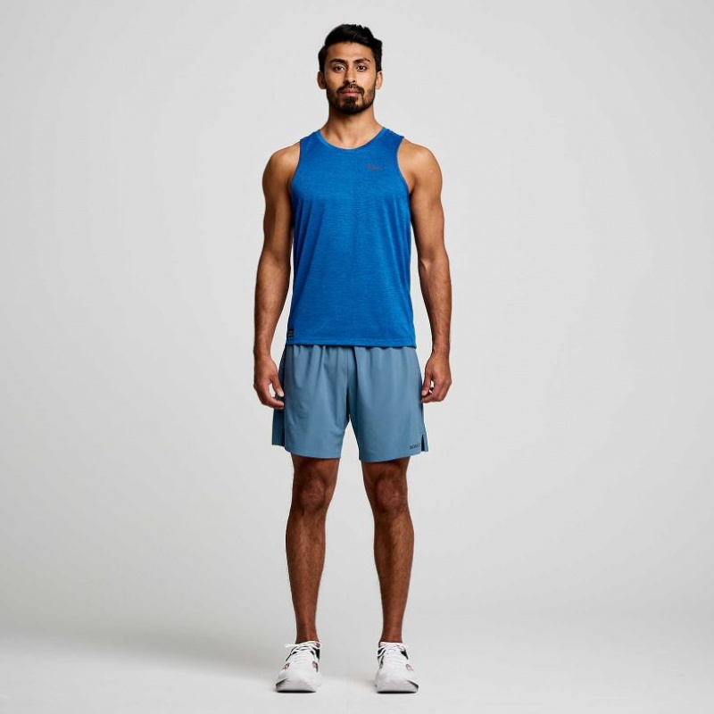 Saucony Stopwatch Men's Singlet Blue | CANADA RSXDECG