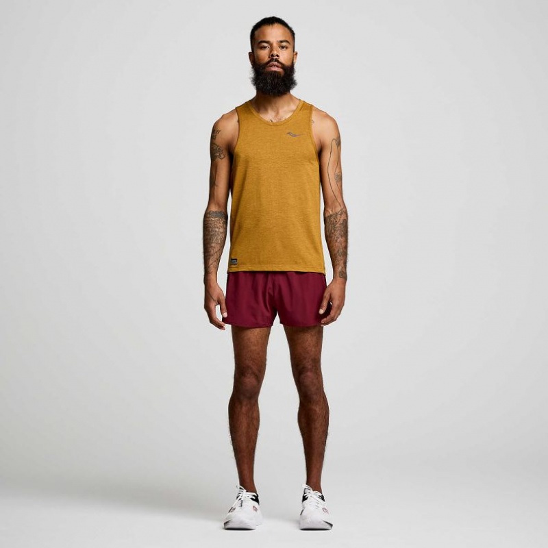 Saucony Stopwatch Men's Singlet Brown | CANADA ZFAQLPH