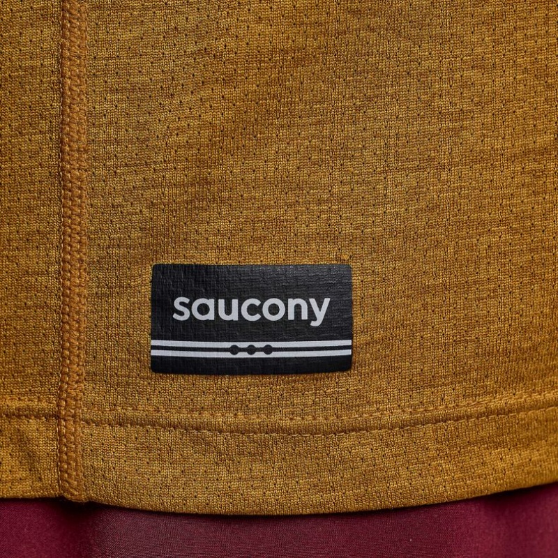 Saucony Stopwatch Men's Singlet Brown | CANADA ZFAQLPH