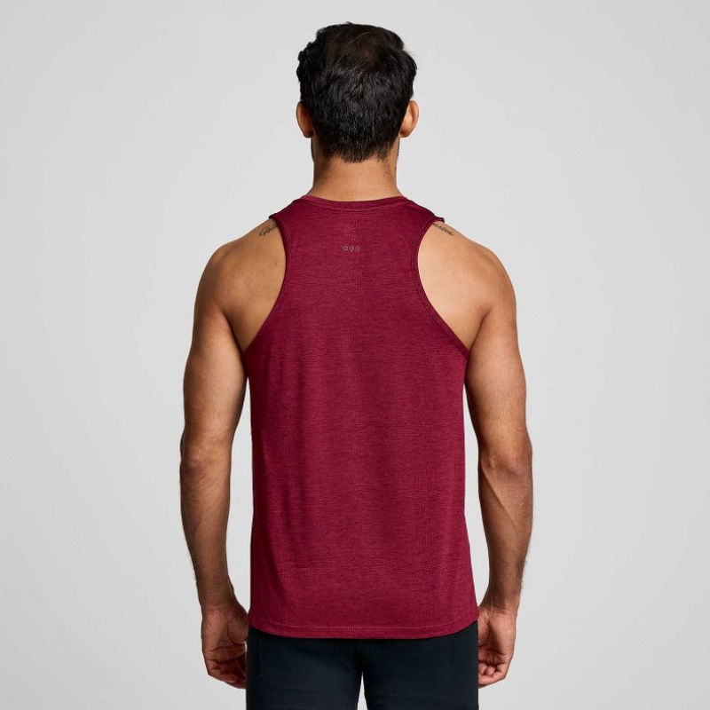 Saucony Stopwatch Men's Singlet Burgundy | CANADA NSEKOTJ