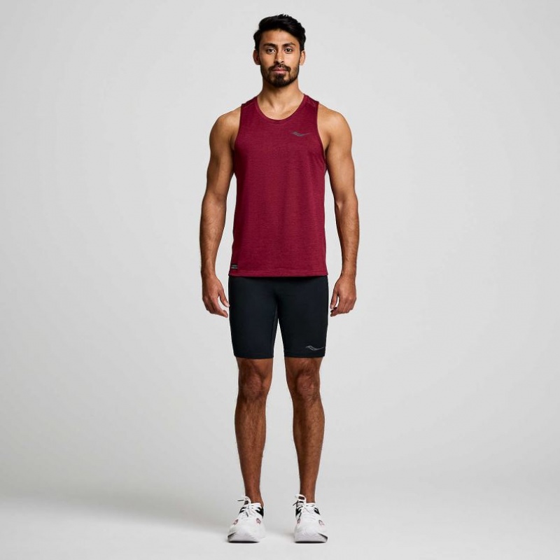 Saucony Stopwatch Men's Singlet Burgundy | CANADA NSEKOTJ