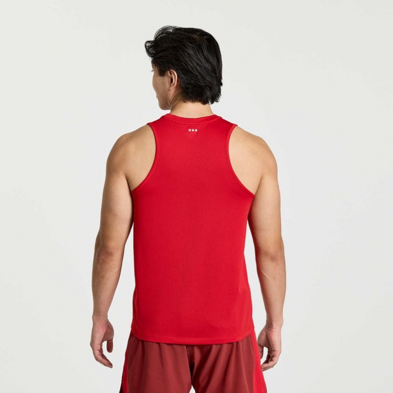 Saucony Stopwatch Men's Singlet Red | CANADA CULARYE