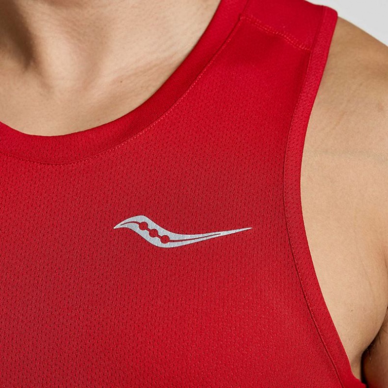 Saucony Stopwatch Men's Singlet Red | CANADA CULARYE