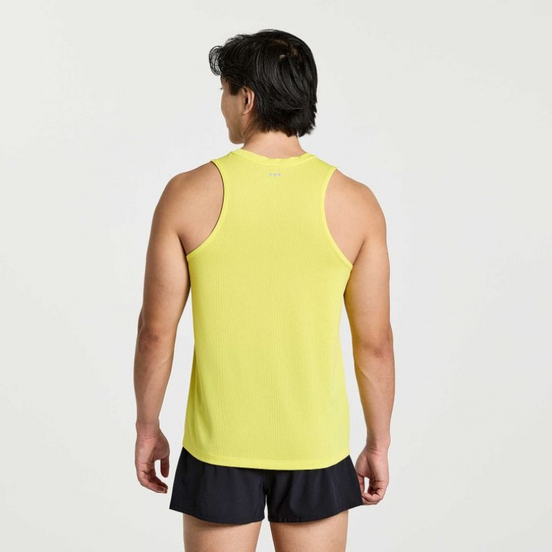 Saucony Stopwatch Men's Singlet Yellow | CANADA QPXCLOJ