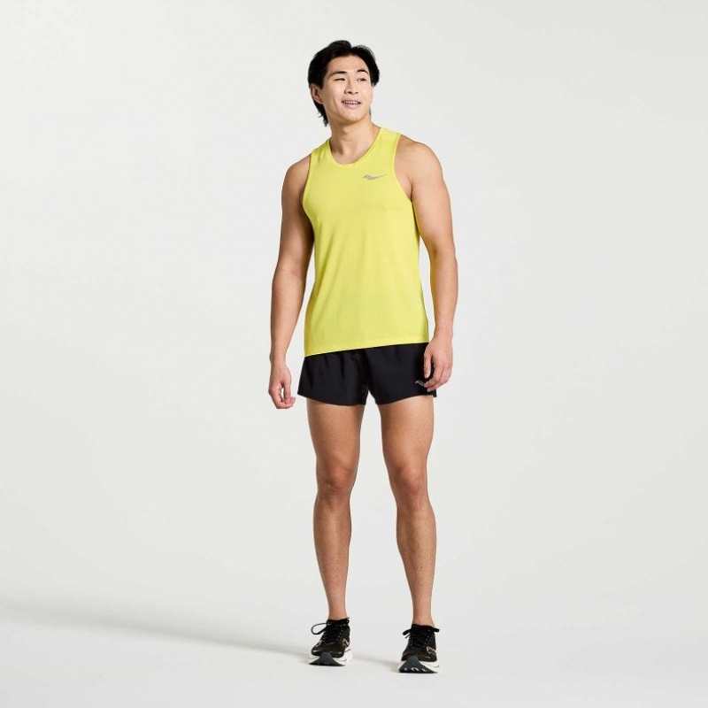 Saucony Stopwatch Men's Singlet Yellow | CANADA QPXCLOJ