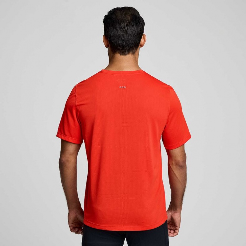 Saucony Stopwatch Short Sleeve Men's T-Shirt Orange | CANADA UMKNSDR