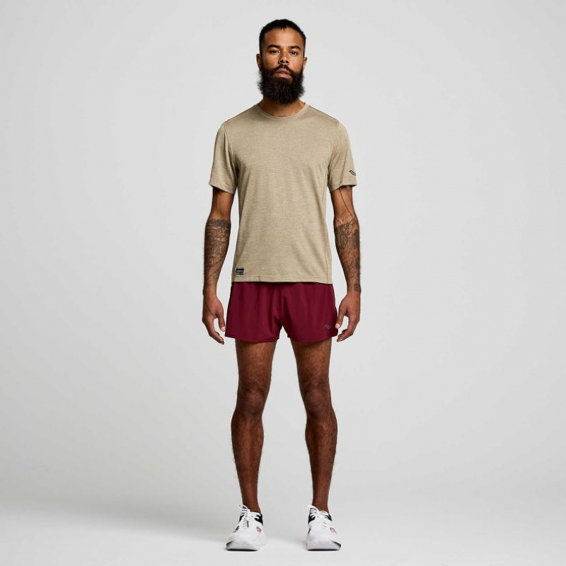 Saucony Stopwatch Short Sleeve Men's T-Shirt Olive | CANADA IYETFSG