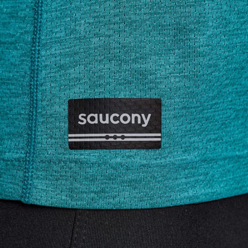 Saucony Stopwatch Short Sleeve Women's T-Shirt Turquoise | CANADA YCMGBDW