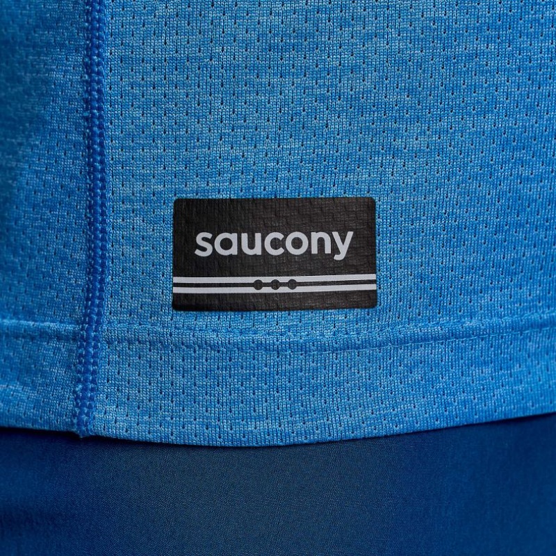 Saucony Stopwatch Short Sleeve Women's T-Shirt Blue | CANADA VHPKBZE