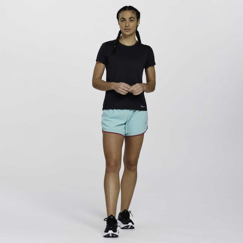 Saucony Stopwatch Short Sleeve Women's T-Shirt Black | CANADA LSUROIJ