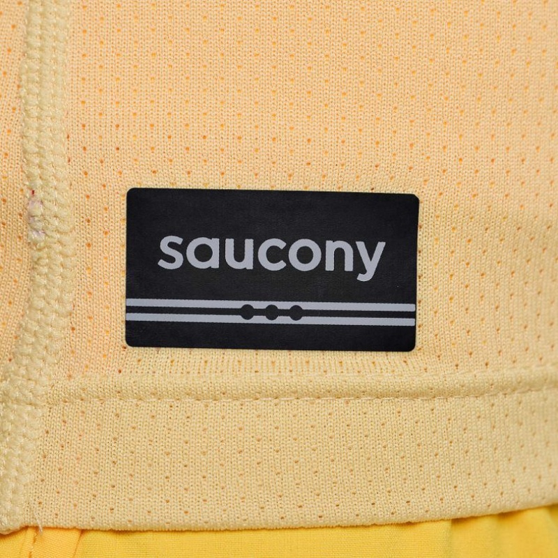 Saucony Stopwatch Short Sleeve Women's T-Shirt Yellow | CANADA YJQOUGK