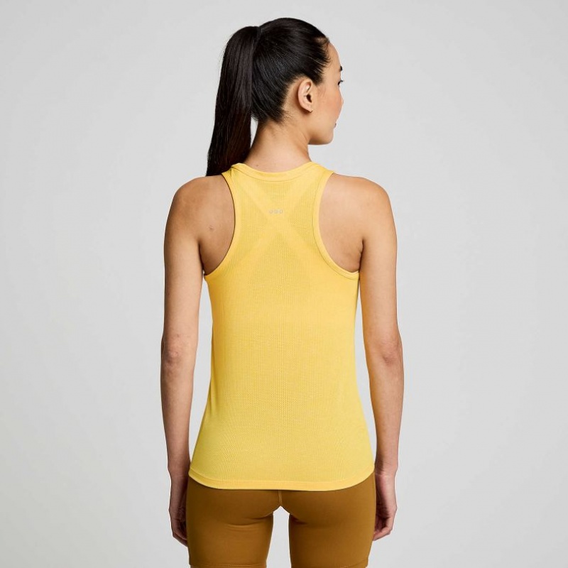 Saucony Stopwatch Women's Singlet Yellow | CANADA JXEQKRO