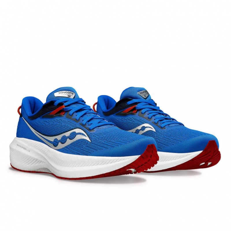 Saucony Triumph 21 Men's Running Shoes Blue | CANADA LZKJGBO