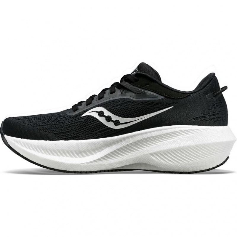 Saucony Triumph 21 Men's Running Shoes Black / White | CANADA LMVXHOI