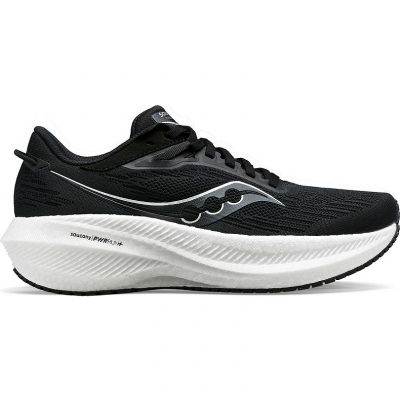 Saucony Triumph 21 Men\'s Running Shoes Black / White | CANADA LMVXHOI