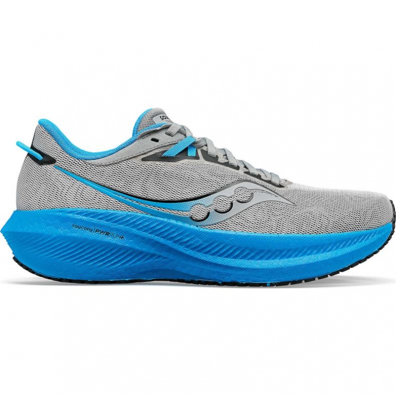 Saucony Triumph 21 Men\'s Running Shoes Silver / Blue | CANADA OJABCQL