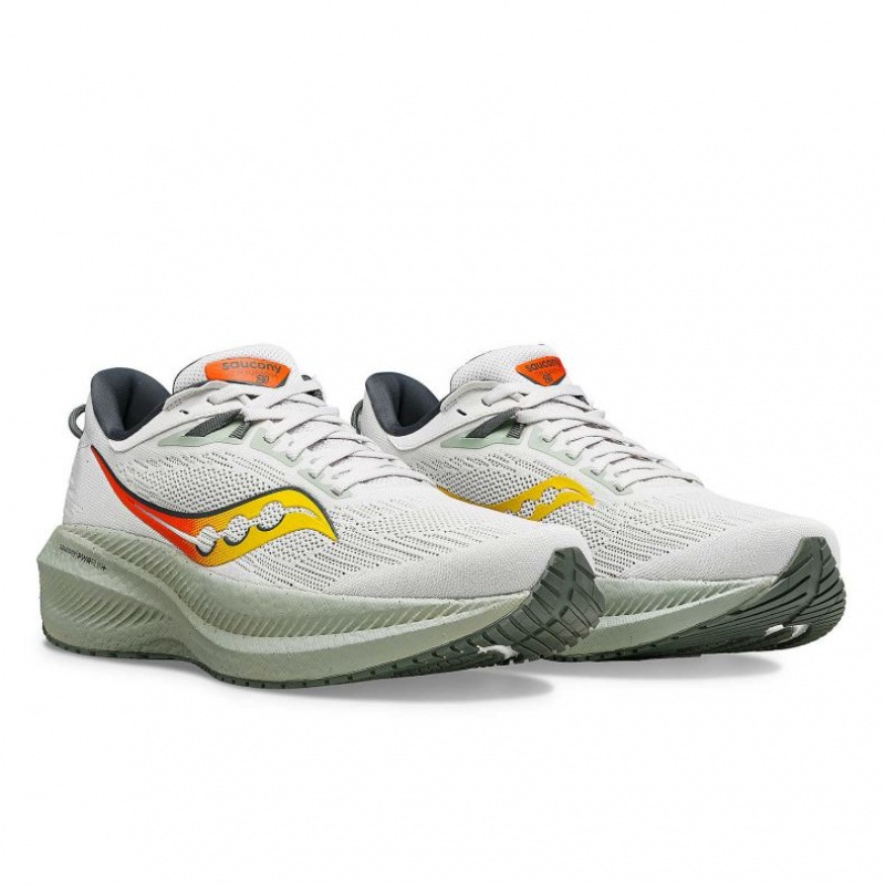 Saucony Triumph 21 Men's Running Shoes White | CANADA RZJDNOB