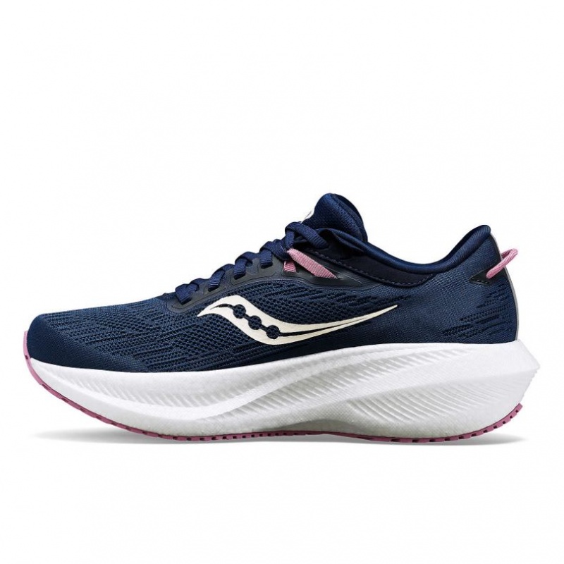 Saucony Triumph 21 Women's Running Shoes Navy | CANADA AJTQIMD