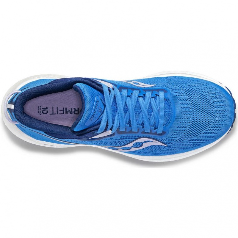 Saucony Triumph 21 Women's Wide Running Shoes Blue | CANADA BHDJYNE