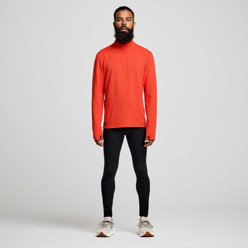 Saucony Triumph 3D 1/2 Zip Men's Sweatshirt Orange | CANADA TSKLZXD