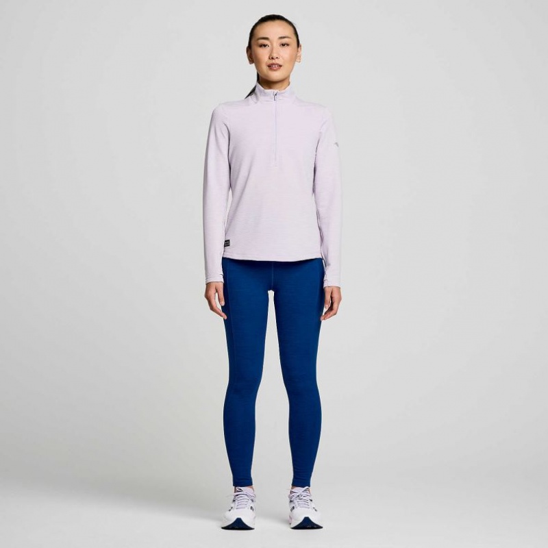 Saucony Triumph 3D 1/2 Zip Women's Sweatshirt Purple | CANADA ATWRXQU